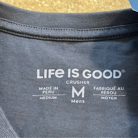 NEW Life Is Good Shirt Mens Medium Blue Crusher I Like Big Books Cotton Casual - Picture 5 of 10